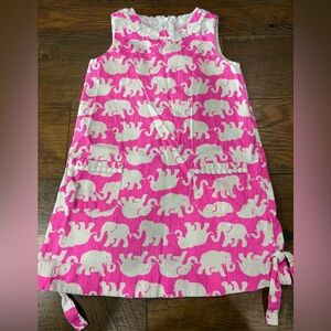 Lilly Pulitzer Pink and White Elephants Sleeveless dress 6
